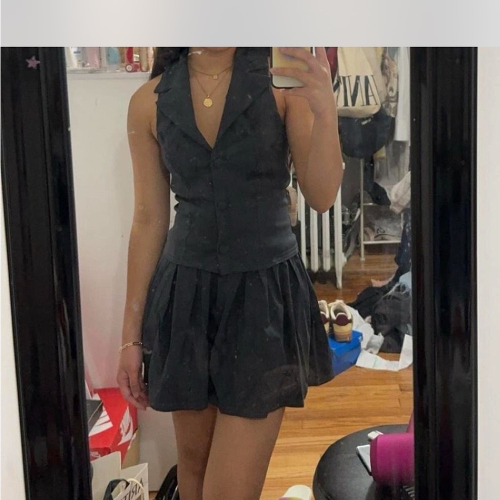 Boohoo Black Halter Mini Dress